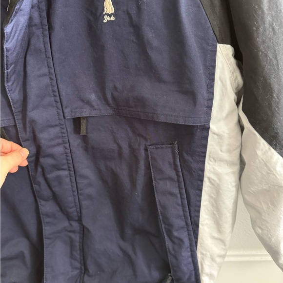 Korean Style Navy and White Bomber Jacket - Picture 3 of 5